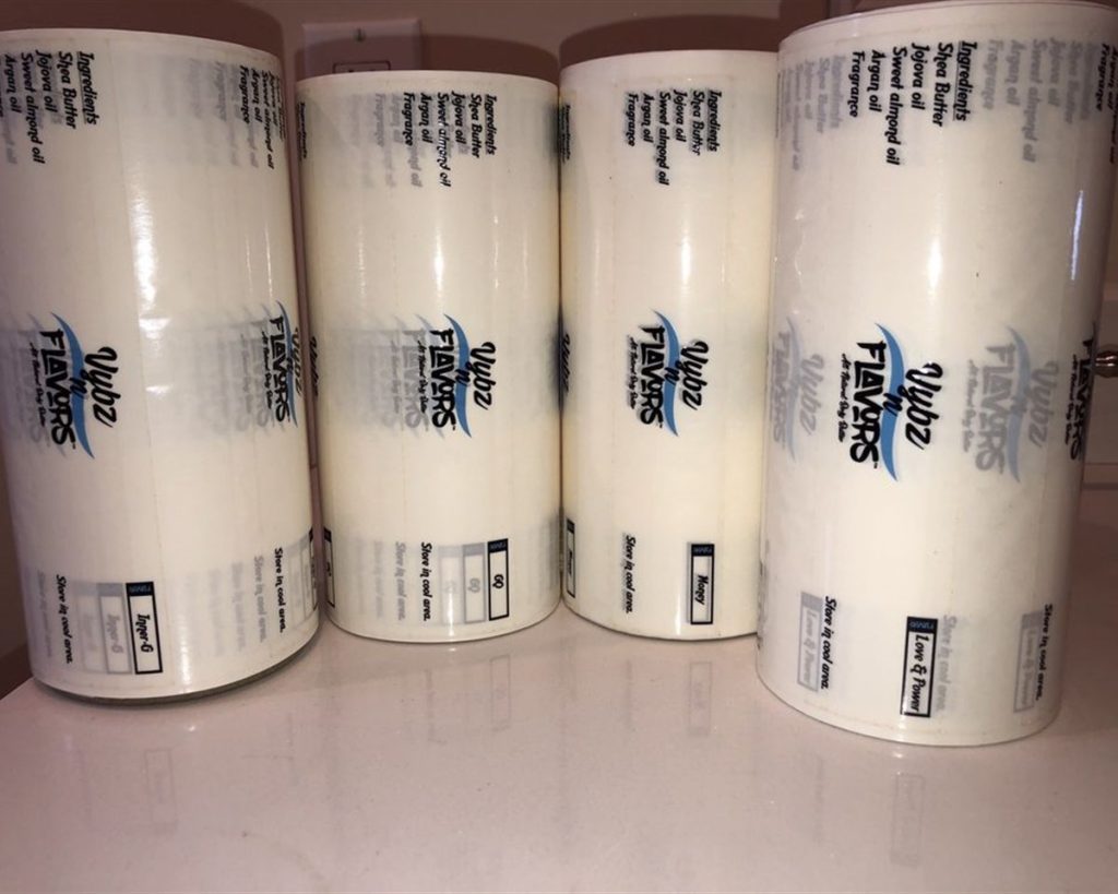 Product label sticker design and printing for brand packaging