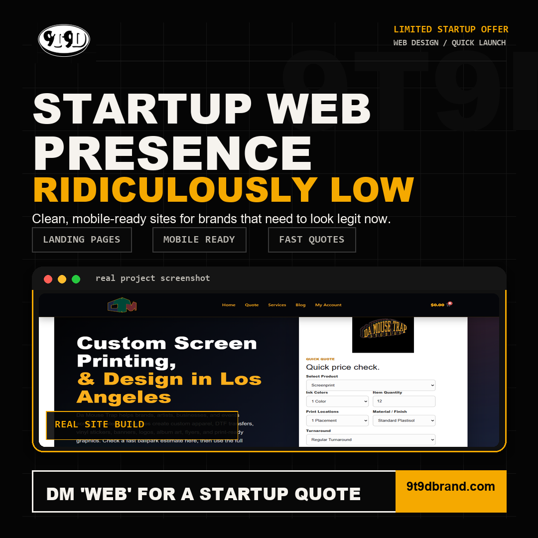 Da Mouse Trap web design promo graphic
