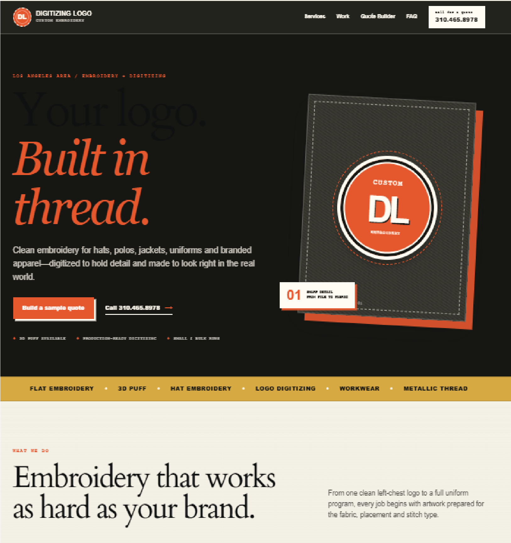 Fernando Embroidery website designed by Da Mouse Trap Graphics